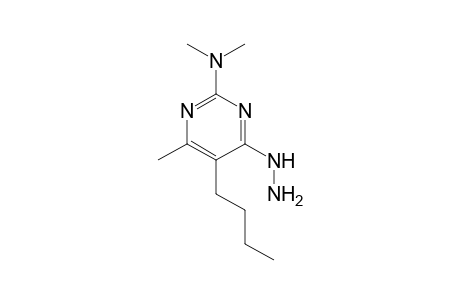 Pyrimidine, 5-butyl-2-(dimethylamino)-4-hydrazino-6-methyl-