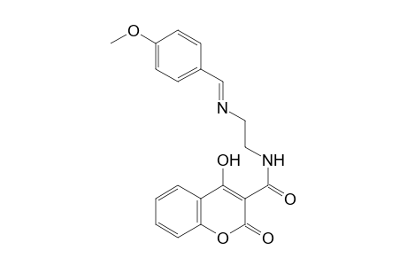2H-Chromene-3-carboxamide, 4-hydroxy-2-oxo-N-[2-[(4-methoxybenzylidene)amino]ethyl]-