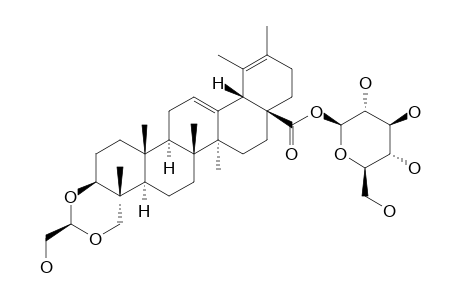 OBLONGANOSIDE-A;3,23-O-HYDROXYETHYLIDENE-3-BETA,23-DIHYDROXY-URS-12,19(20)-DIEN-28-OIC-ACID-28-BETA-D-GLUCOPYRANOSYLESTER