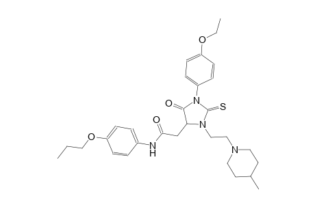 2-{1-(4-ethoxyphenyl)-3-[2-(4-methyl-1-piperidinyl)ethyl]-5-oxo-2-thioxo-4-imidazolidinyl}-N-(4-propoxyphenyl)acetamide