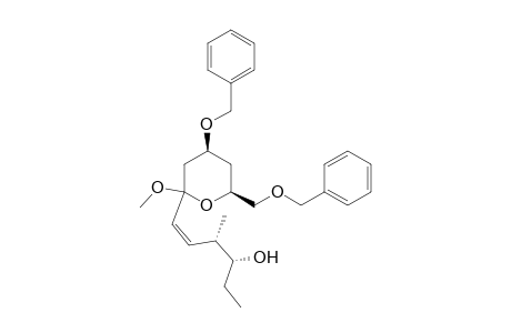 (4S,6S)-4-benzyloxy-6-benzyloxymethyl-2-[(3S,4R,Z)-4-hydroxy-3-methylhex-1-enyl]-2-methoxytetrahydropyran