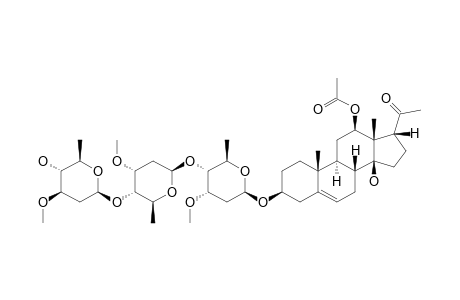 12-O-ACETYL-RAMANONE-3-O-BETA-D-OLEANDROPYRANOSYL-(1->4)-BETA-D-CYMAROPYRANOSYL-(1->4)-BETA-D-CYMAROPYRANOSIDE