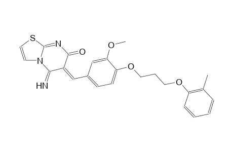 (6Z)-5-imino-6-{3-methoxy-4-[3-(2-methylphenoxy)propoxy]benzylidene}-5,6-dihydro-7H-[1,3]thiazolo[3,2-a]pyrimidin-7-one