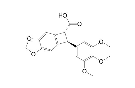 Cyclobuta[f]-1,3-benzodioxole-5-carboxylic acid, 5,6-dihydro-6-(3,4,5-trimethoxyphenyl)-, trans-(.+-.)-