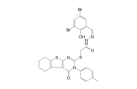 N'-[(Z)-(3,5-dibromo-2-hydroxyphenyl)methylidene]-2-{[3-(4-methylphenyl)-4-oxo-3,4,5,6,7,8-hexahydro[1]benzothieno[2,3-d]pyrimidin-2-yl]sulfanyl}acetohydrazide