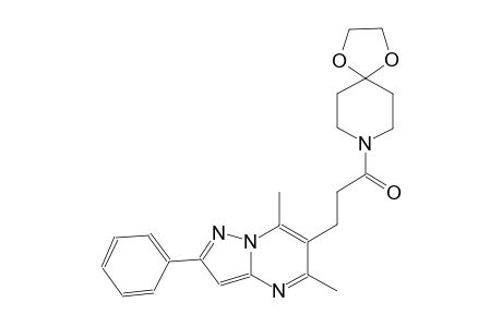 1,4-dioxa-8-azaspiro[4.5]decane, 8-[3-(5,7-dimethyl-2-phenylpyrazolo[1,5-a]pyrimidin-6-yl)-1-oxopropyl]-