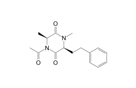 (3S,6S)-1-acetyl-4,6-dimethyl-3-phenethyl-piperazine-2,5-quinone