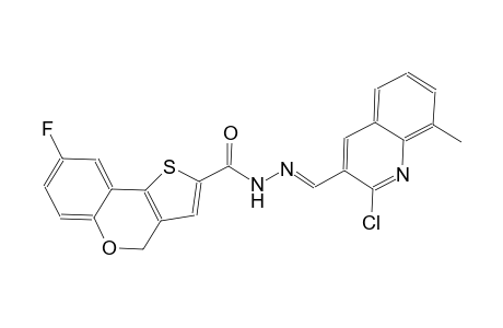 N'-[(E)-(2-chloro-8-methyl-3-quinolinyl)methylidene]-8-fluoro-4H-thieno[3,2-c]chromene-2-carbohydrazide
