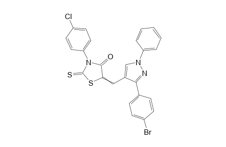 5-((3-(4-bromophenyl)-1-phenyl-1H-pyrazol-4-yl)methylene)-3-(4-chlorophenyl)-2-thioxothiazolidin-4-one