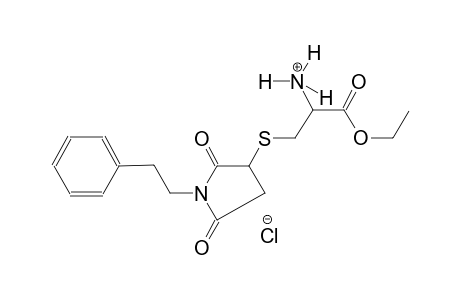 3-{[2,5-dioxo-1-(2-phenylethyl)-3-pyrrolidinyl]sulfanyl}-1-ethoxy-1-oxo-2-propanaminium chloride