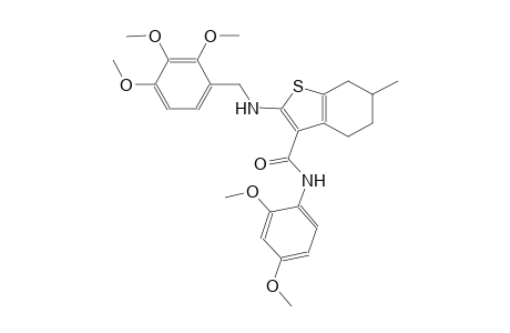 benzo[b]thiophene-3-carboxamide, N-(2,4-dimethoxyphenyl)-4,5,6,7-tetrahydro-6-methyl-2-[[(2,3,4-trimethoxyphenyl)methyl]amino]-
