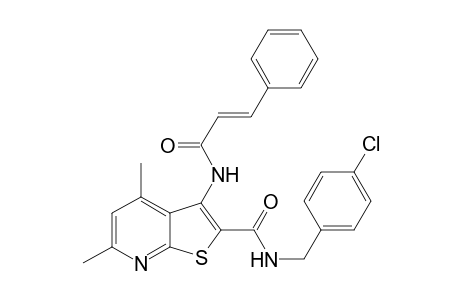 N-(4-chlorobenzyl)-4,6-dimethyl-3-[[(E)-3-phenylacryloyl]amino]thieno[2,3-b]pyridine-2-carboxamide
