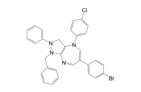 1-Benzyl-2-phenyl-6-(4'-bromophenyl)-4-(4'-chlorophenyl)-2,3-dihydropyrazolo[3,4-b][1,4]diazepine