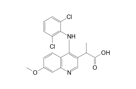4-(2,6-dichloroanilino)-7-methoxy-alpha-methyl-3-quinolineacetic acid