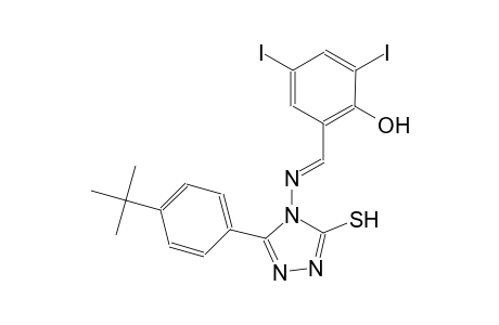 2-((E)-{[3-(4-tert-butylphenyl)-5-sulfanyl-4H-1,2,4-triazol-4-yl]imino}methyl)-4,6-diiodophenol