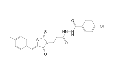 N'-(4-hydroxybenzoyl)-3-[(5Z)-5-(4-methylbenzylidene)-4-oxo-2-thioxo-1,3-thiazolidin-3-yl]propanohydrazide