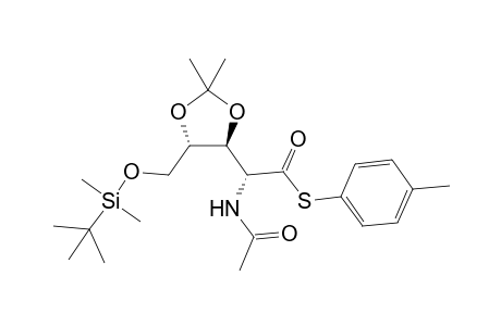 (2'R,4R,5S)-2,2-Dimethyl-5-[(tert-butyldimethylsilyloxy)methyl]-4-[2'-(4"-methylphenyl)thio]-1'-(acetamido)-2'-oxoethyl]-1,3-dioxolane