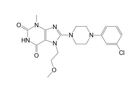 8-[4-(3-chlorophenyl)-1-piperazinyl]-7-(2-methoxyethyl)-3-methyl-3,7-dihydro-1H-purine-2,6-dione