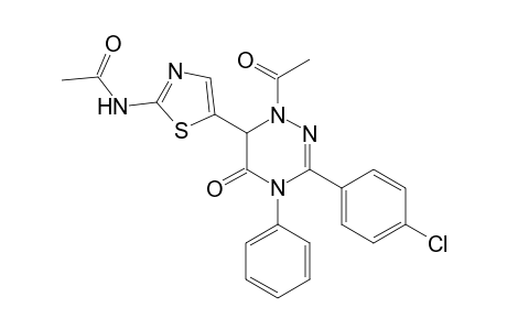 1-Acetyl-3-(4'-chlorophenyl)-6-[4'-phenyl-2'-(acetylamino)thiazol-5'-yl]-1,6-dihydro-1,2,4-triazin-5(2H)-one