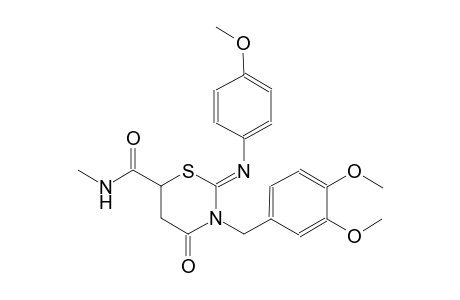 (2Z)-3-(3,4-dimethoxybenzyl)-2-[(4-methoxyphenyl)imino]-N-methyl-4-oxotetrahydro-2H-1,3-thiazine-6-carboxamide