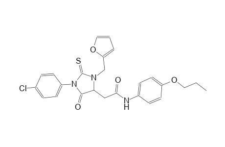 2-[1-(4-chlorophenyl)-3-(2-furylmethyl)-5-oxo-2-thioxo-4-imidazolidinyl]-N-(4-propoxyphenyl)acetamide