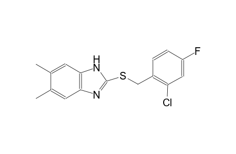 2-[(2-chloro-4-fluorobenzyl)sulfanyl]-5,6-dimethyl-1H-benzimidazole