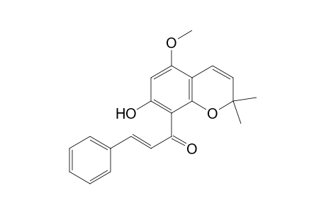 1-(7-hydroxy-5-methoxy-2,2-dimethyl--2H-chromen-8-yl)-3-phenyl-2-propene-1-one