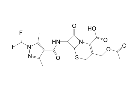 3-[(acetyloxy)methyl]-7-({[1-(difluoromethyl)-3,5-dimethyl-1H-pyrazol-4-yl]carbonyl}amino)-8-oxo-5-thia-1-azabicyclo[4.2.0]oct-2-ene-2-carboxylic acid