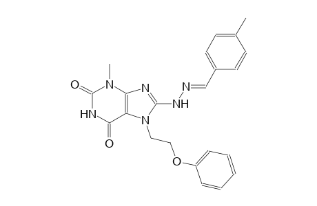 4-methylbenzaldehyde [3-methyl-2,6-dioxo-7-(2-phenoxyethyl)-2,3,6,7-tetrahydro-1H-purin-8-yl]hydrazone