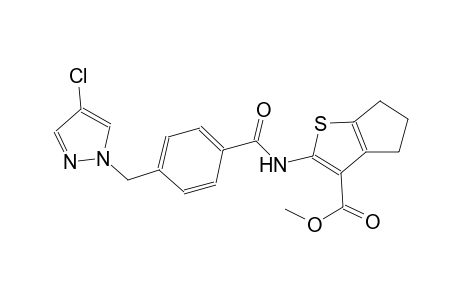 methyl 2-({4-[(4-chloro-1H-pyrazol-1-yl)methyl]benzoyl}amino)-5,6-dihydro-4H-cyclopenta[b]thiophene-3-carboxylate
