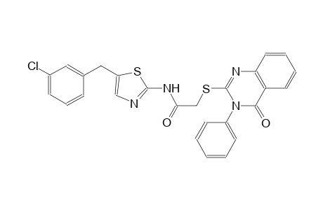 N-[5-(3-chlorobenzyl)-1,3-thiazol-2-yl]-2-[(4-oxo-3-phenyl-3,4-dihydro-2-quinazolinyl)sulfanyl]acetamide