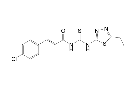 (E)-3-(4-chlorophenyl)-N-[(5-ethyl-1,3,4-thiadiazol-2-yl)carbamothioyl]prop-2-enamide