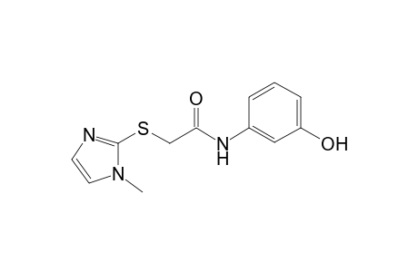 Acetamide, N-(3-hydroxyphenyl)-2-(1-methyl-2-imidazolylthio)-