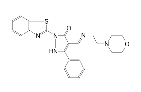 2-(1,3-benzothiazol-2-yl)-4-((E)-{[(E)-2-(4-morpholinyl)ethyl]imino}methyl)-5-phenyl-1,2-dihydro-3H-pyrazol-3-one