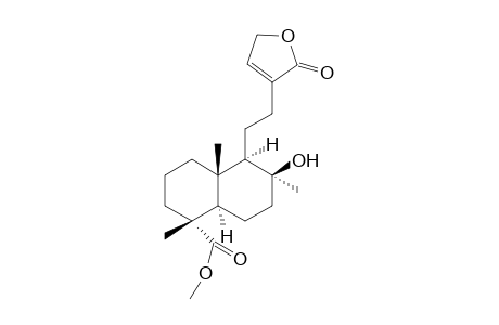 Leonotinic acid methyl ester [15,16-epoxy-8.beta.-hydroxy-16-ketolabd-13-en-19-oic acid methyl ester]