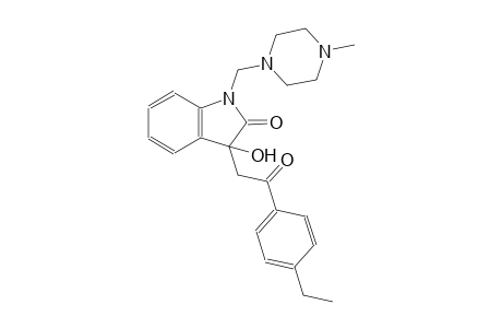 2H-indol-2-one, 3-[2-(4-ethylphenyl)-2-oxoethyl]-1,3-dihydro-3-hydroxy-1-[(4-methyl-1-piperazinyl)methyl]-