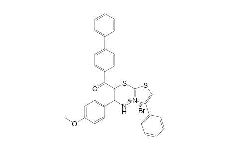 2-(4-Phenylbenzoyl)-3-(4-methoxyphenyl)-6-phenyl-2,3-dihydro-4H-thiazolo[2,3-b][1,3,4]thiadiazin-5-ium bromide