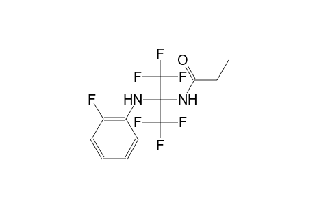 N-{1,1,1,3,3,3-hexafluoro-2-[(2-fluorophenyl)amino]propan-2-yl}propanamide