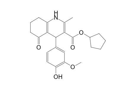 cyclopentyl 4-(4-hydroxy-3-methoxyphenyl)-2-methyl-5-oxo-1,4,5,6,7,8-hexahydro-3-quinolinecarboxylate