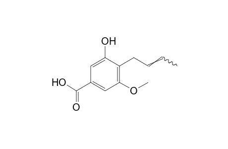 4-(2-butenyl)-5-hydroxy-m-anisic acid