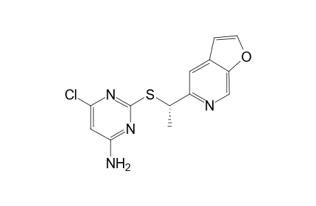 6-Chloranyl-2-[(1S)-1-furo[2,3-c]pyridin-5-ylethyl]sulfanyl-pyrimidin-4-amine