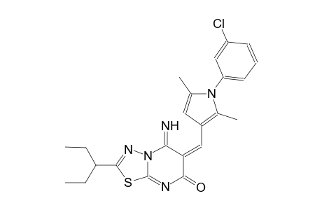 (6E)-6-{[1-(3-chlorophenyl)-2,5-dimethyl-1H-pyrrol-3-yl]methylene}-2-(1-ethylpropyl)-5-imino-5,6-dihydro-7H-[1,3,4]thiadiazolo[3,2-a]pyrimidin-7-one