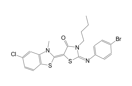(2E,5Z)-2-[(4-bromophenyl)imino]-3-butyl-5-(5-chloro-3-methyl-1,3-benzothiazol-2(3H)-ylidene)-1,3-thiazolidin-4-one