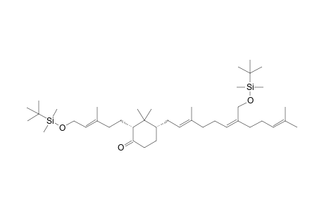 (2R,4S)-1-[(E)-5'-(t-Butyldimethylsilyloxy)-3'-methyl-3'-pentenyl]-4-[(2''E,6''Z)-7''-(t-butyldimethylsilyloxy)methyl-3'',11''-dimethyl-2'',6'',10''-dodecatrienyl]-3,3-dimethylcyclohexan-1-one