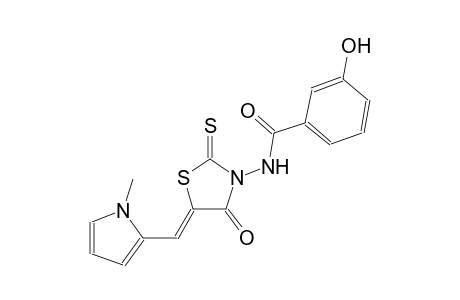 3-hydroxy-N-{(5Z)-5-[(1-methyl-1H-pyrrol-2-yl)methylene]-4-oxo-2-thioxo-1,3-thiazolidin-3-yl}benzamide