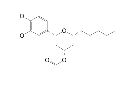 acetic acid [(2R,4S,6R)-2-amyl-6-(3,4-dihydroxyphenyl)tetrahydropyran-4-yl] ester