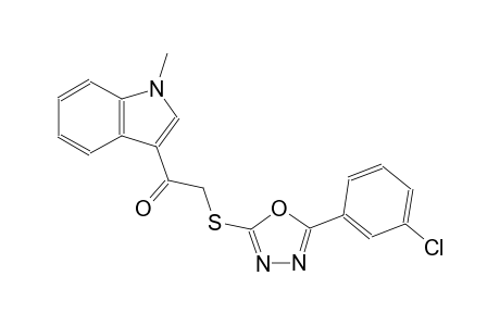ethanone, 2-[[5-(3-chlorophenyl)-1,3,4-oxadiazol-2-yl]thio]-1-(1-methyl-1H-indol-3-yl)-