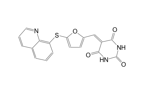 2,4,6(1H,3H,5H)-pyrimidinetrione, 5-[[5-(8-quinolinylthio)-2-furanyl]methylene]-