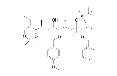 (2S,4RS,5S,6R,8R,9S)-9-Benzyloxy-8-tert-butyldimethylsilyloxy-2-[(4S,5S)-2,2-dimethyl-5-ethyl-1,.3-dioxa-4-yl]-8-ethyl-5-(4-methoxybenzyloxy)-6-methylundecan-4-ol