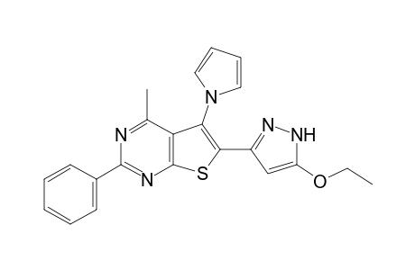 6-(5-Ethoxy-pyrazol-3-yl)-5-(1-pyrrolyl)-4-methyl-2-phenylthieno[2,3-d]pyrimidine